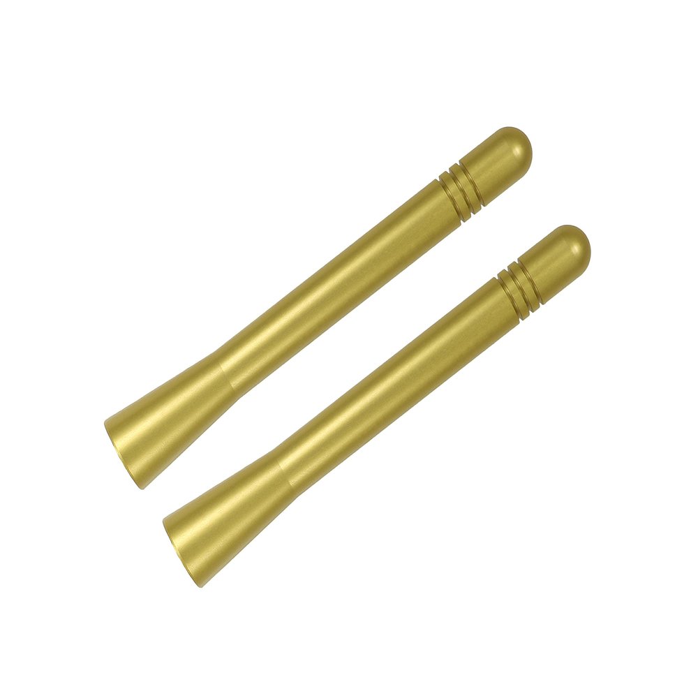 Made in USA - 4 Inch Gold Aluminum Antenna is Compatible with Harley Davidson Electra Glide Ultra Classic Low FLHTCUL (2015-2023) - 2 Pack