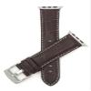 Bandini Replacement Watch Band for Apple Watch 42mm/44mm, Brown, Mens' Alligator Style Leather, White Stitching, Stainless Steel Buckle, Fits Series 6, 5, 4, 3, 2, 1 view 1