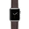 Bandini Replacement Watch Band for Apple Watch 42mm/44mm, Brown, Mens' Alligator Style Leather, White Stitching, Stainless Steel Buckle, Fits Series 6, 5, 4, 3, 2, 1 view 2