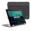 acer Chromebook Spin 11 Convertible Laptop, Intel Celeron N3350, 11.6" HD Touch Display, 4GB DDR4, 32GB eMMC, 802.11ac WiFi, Wacom EMR Pen, Sleeve, CP311-1HN-C2DV, Silver view 1