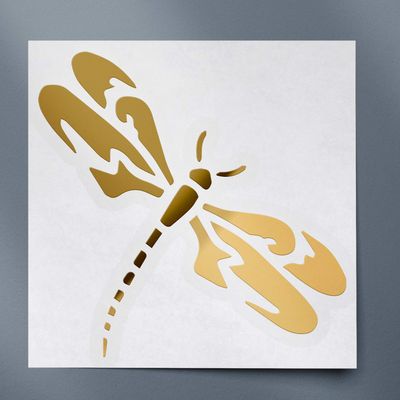 Angdest Dragon Fly (Metallic Gold) (Set of 2) Premium Waterproof Vinyl Decal Stickers for Laptop Phone Accessory Helmet Car Window Bumper Mug Tuber Cup Door Wall Decoration