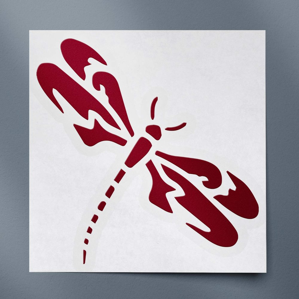 ANGDEST Dragon Fly (Burgundy) (Set of 2) Premium Waterproof Vinyl Decal Stickers for Laptop Phone Accessory Helmet Car Window Bumper Mug Tuber Cup Door Wall Decoration