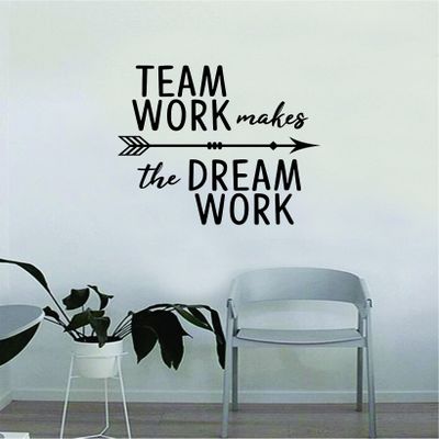 Boop Decals Team Work Makes The Dream Work Quote Decal Sticker Wall Vinyl Art Home Room Decor Teacher School Classroom Office Job Sports