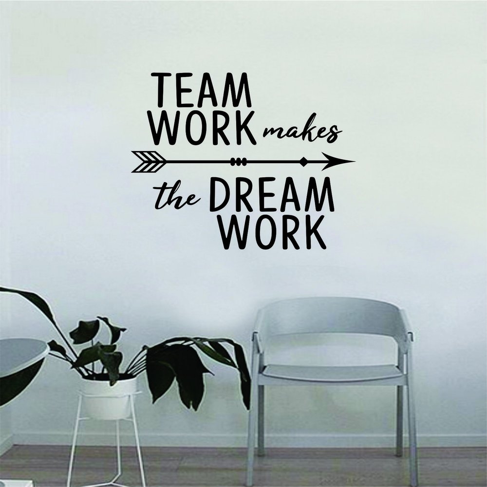 Boop Decals Team Work Makes The Dream Work Quote Decal Sticker Wall Vinyl Art Home Room Decor Teacher School Classroom Office Job Sports
