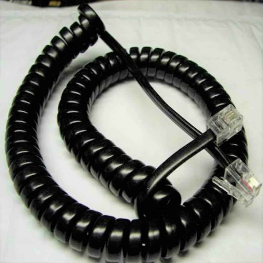 DIY-BizPhones Black Glossy 9' Ft Handset Cord Compatible with Xblue Phone X16 XB-1670 X16DTE X 2020 3030 4040 Series Curly Coil Vivid Blue Titanium Metallic Charcoal Silver 00 86 92