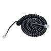 Pasow Telephone Handset Coil Cord Phone Reciever RJ9 Coiled Cable,Coiled Length 0.8 to 6 feet Uncoiled (Black) view 1
