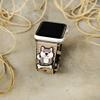Applique Huskie Apple Watch Band Series 5, 38mm 40mm 42mm 44mm,Series 4 Series 3 Series 2 Series 1,Hand-Stitched Handmade Apple Watch Leather view 1