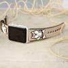 Applique Huskie Apple Watch Band Series 5, 38mm 40mm 42mm 44mm,Series 4 Series 3 Series 2 Series 1,Hand-Stitched Handmade Apple Watch Leather view 4