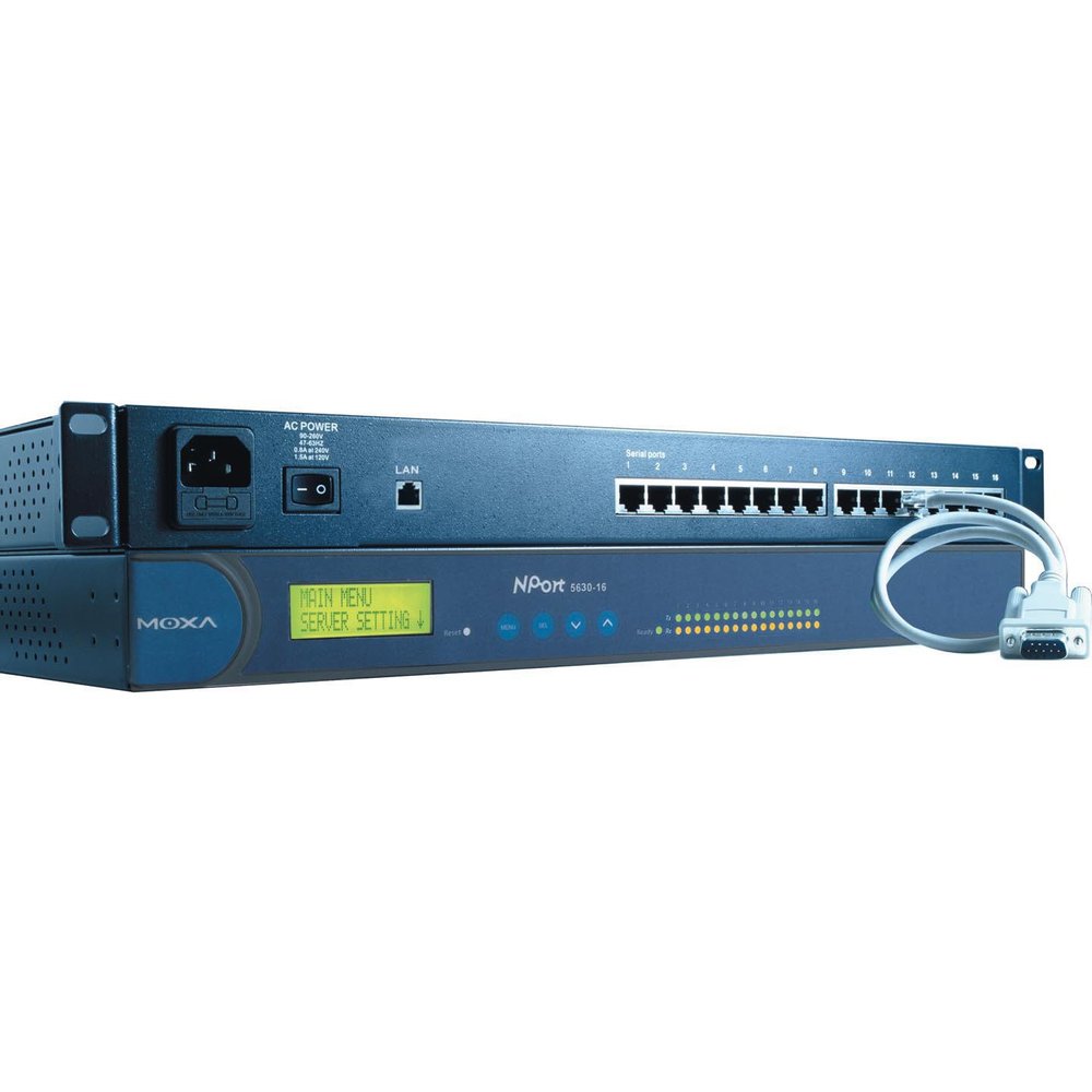 MOXA NPort 5630-8 8-Port Device Server, 10/100 Ethernet, RS-422/485, RJ-45 8pin, 15KV ESD, 110V *