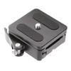 Hersmay P50 Camera Quick Rlease Clamp with 1/4" Quick Release Plate 3/8" Mounting Screw for Tripod Ball Head Compatible with Arca Swiss Standard view 1
