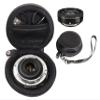 WGear Semi-Hard Lense Case for DSLR Camera Lens (Canon, Nikon, Sony, Pentax, Olympus, Panasonic,etc), Medium Size with Carabiner, Lens Cleaning Wipe (Black Medium) view 1