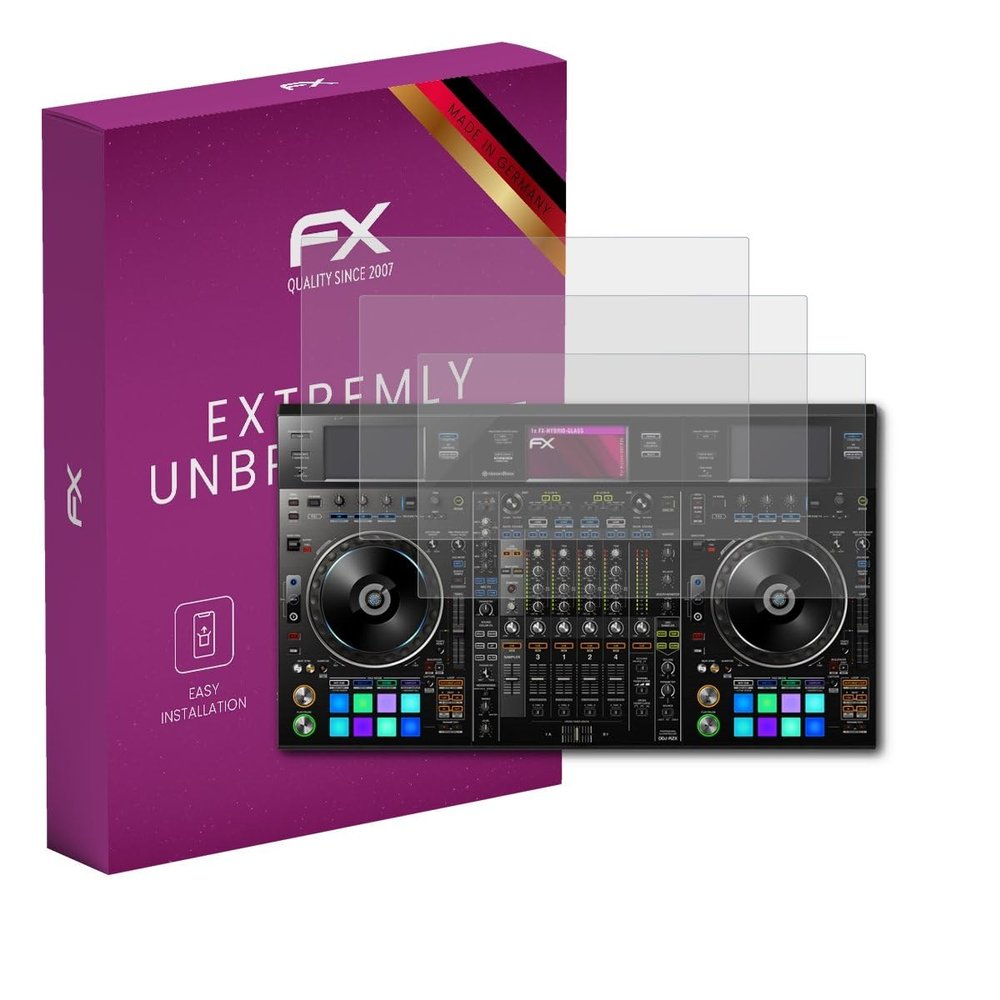 atFoliX Plastic Glass Protective Film compatible with Pioneer DDJ-RZX, 9H Hybrid-Glass FX Screen Protector (Set of 1)