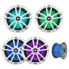 4x Infinity Reference 6.5" Coaxial Waterproof Marine Boat LED Speakers - White, with Enrock 16-G 50 Ft Tinned Wire view 1
