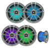 4X Infinity Reference 6.5" Coaxial Waterproof Marine Boat LED Speakers - Titanium, with Enrock 16-G 50 Ft Tinned Wire view 1