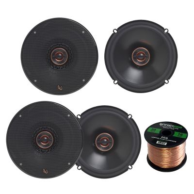 4x Infinity Reference Series 6.5" 165W 2-Way Speakers, with Enrock 16-Gauge 50 Foot Wire