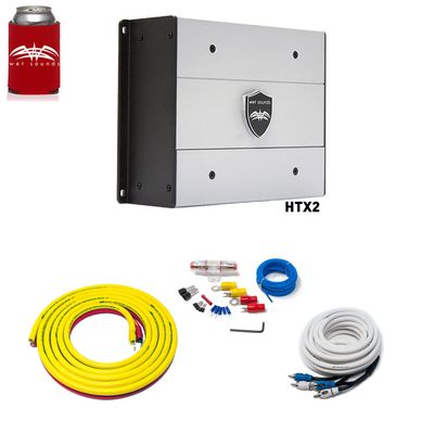 Wet Sounds HTX2 Package: 600 watt 2-Channel Amplifier & Stinger 3-Meter 4-Gauge Amplifier Wiring Kit w/RCAs