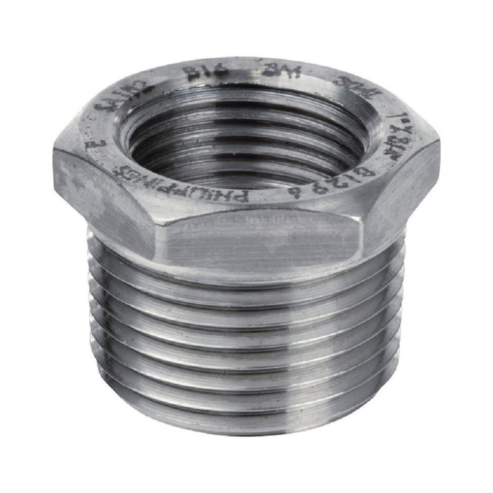 Smith Cooper 1-1/2 in. MPT x 1 in. Dia. FPT Stainless Steel Hex Bushing