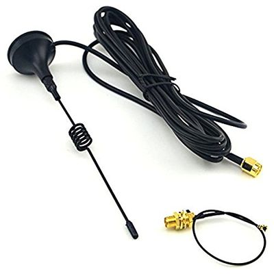 433mhz 5dbi Antenna SMA Plug Connector Straight with Magnetic Base for Ham Radio + SMA Female to IPX Female Connector Cable Ships from USA