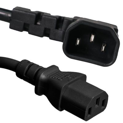 IronBox Electric NEMA C14 to C13 Power Cord Rated for 10A, 250V Male-to-Female Type B Plug & Durable 18/3 AWG Cable Ideal for Generator, Data Centers & Power Equipment, (Right Angled, 5 Feet)