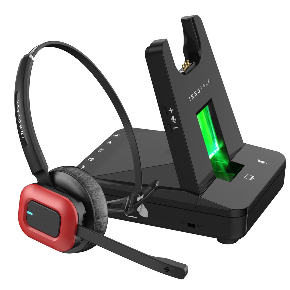 INNOTALK Wireless Headset for Computer Call and Desk Phone - Includes Remote HookSwitch Device for Cisco 8961 9951 9971 Phone