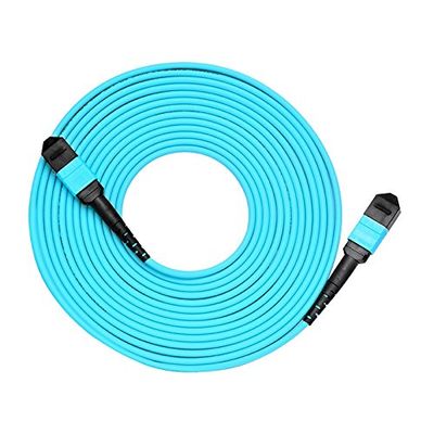 MPO Female to MPO Female Fiber Patch Cable 12 Fibers OM3 50/125 Multimode Trunk Cable, Type B (4m)