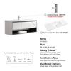 Dowell 015 Series 48" Modern Wall Mount Bathroom Vanity Ceramic Sink Set -18" Depth - Off White - Soft Close Drawer & Open Shelf, Single Bathroom Vanity Set- 015 48 11/4818BT view 3
