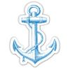 Anchor Blue Nautical - 3" Vinyl Sticker - for Car Laptop I-Pad Phone Helmet Hard Hat - Waterproof Decal view 1