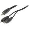 3.5mm Stereo Plug to 2 x RCA Plugs Audio Cable - 1.5m view 1