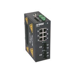 Red Lion Controls/N-Tron 308FX2-N-ST 8 Port Industrial Ethernet Switch, 6 x 10/100BaseTX, 2 x 100BaseFX Fiber Uplink, DIN-Rail, Multimode, ST Style Connector-N adds N-View Firmware Option