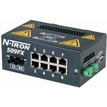 Red Lion Controls/N-Tron 509FX-A-SC 9 Port Industrial Ethernet Switch, 8 x 10/100BaseTX, 1 x 100BaseFX Fiber Uplink, DIN-Rail, Multimode, SC Style Connector -A adds Advanced Firmware Option