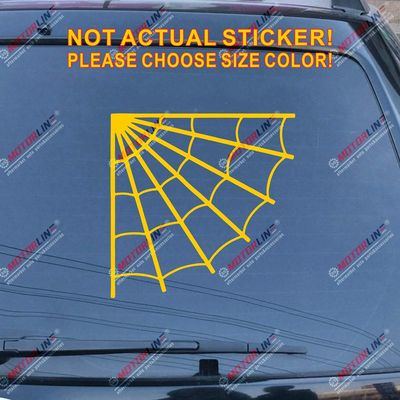 Corner Spider Web Cobweb Decal Sticker Car Vinyl Pick Size Color no bkgrd (Yellow, 20'' (50.8cm))