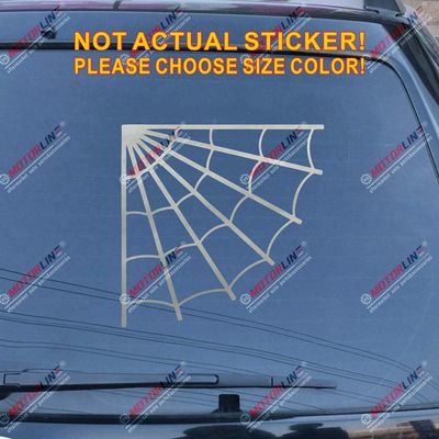 Corner Spider Web Cobweb Decal Sticker Car Vinyl Pick Size Color no bkgrd (Silver, 4'' (10.2cm))