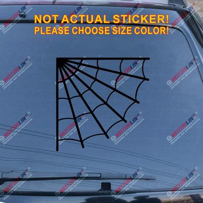Corner Spider Web Cobweb Decal Sticker Car Vinyl Pick Size Color no bkgrd (Black, 4'' (10.2cm))