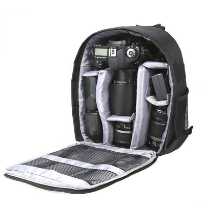 Docooler Grey Backpack - Waterproof Camera Bag, Small DSLR Camera Backpack with Customizable Interior, for Canon Sony - 33 * 26.5 * 12.5cm / 12.99 * 10.43 * 4.92 inches