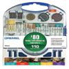 Dremel 709-02 110-Pieces All-Purpose Rotary Tool Accessory Kit- Includes a Carving Bit, Sanding Drums, Grinding Stones, Cutting Discs, and a Storage Case, Gray view 1