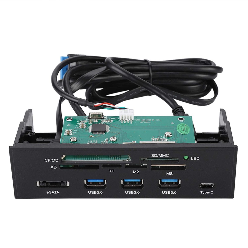 5.25inches Multifunction All in one Internal Card Reader Dashboard PC Front Panel with 3X USB 3.1 Support M2, MSO, MS, XD, 64G CF Card