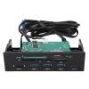 5.25inches Multifunction All in one Internal Card Reader Dashboard PC Front Panel with 3X USB 3.1 Support M2, MSO, MS, XD, 64G CF Card view 1