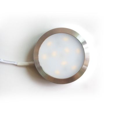 Slim LED Panel DC 12V 3W Aluminum Square Downlight Spot Light Bulb for Cabinet Gradevin Wardrobe Bookcase Kitchen (White, Bottom-Round)