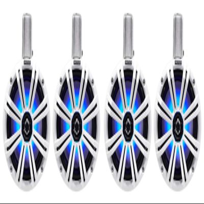 KICKER (4) 45KMTC8W 8" 1200 Watt Marine Wakeboard Tower Speakers w/LED's KMTC8