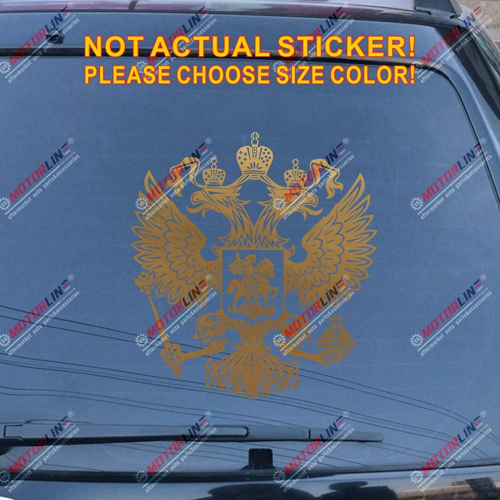 Coat of Arms of Russian Federation Decal Sticker die Cut Handmade no Background (Gold, 20'' (50.8cm))