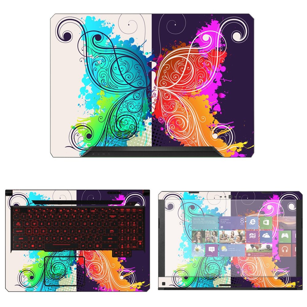 Decalrus - Protective Decal Butterfly Skin Sticker for Asus TUF Gaming Laptop FX504 (15.6" Screen) case Cover wrap AStuf15_Fx504-5