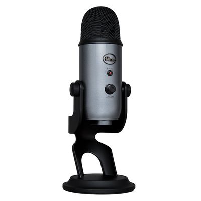 Blue Yeti USB Mic for Recording & Streaming on PC and Mac, 3 Condenser Capsules, 4 Pickup Patterns, Headphone Output and Volume Control, Mic Gain Control, Adjustable Stand, Plug & Play - Lunar Gray
