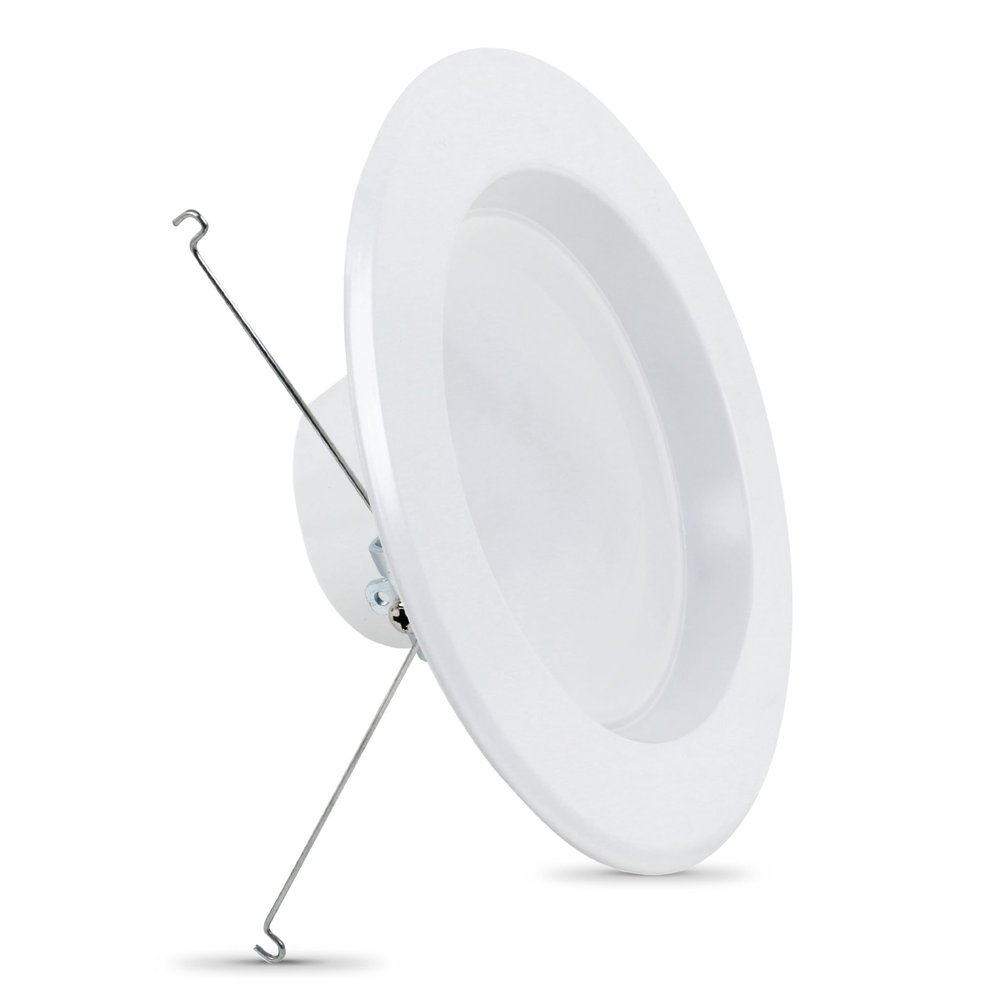 Feit Electric 5-6 inch LED Recessed Downlight - Pre-Mounted Trim - Standard Base Adapter - 3000K CCT Bright White - Dimmable- 75W Equivalent - 45 Year Life - 925 Lumens, LEDR56/930CA