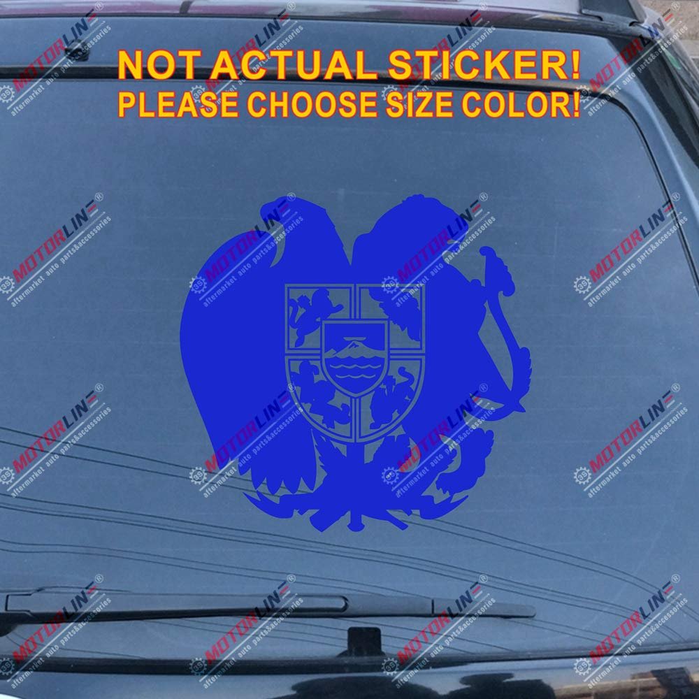 Coat of Arms of Armenia Armenian Decal Sticker Car Vinyl Pick Size Color die Cut (Blue, 20'' (50.8cm))