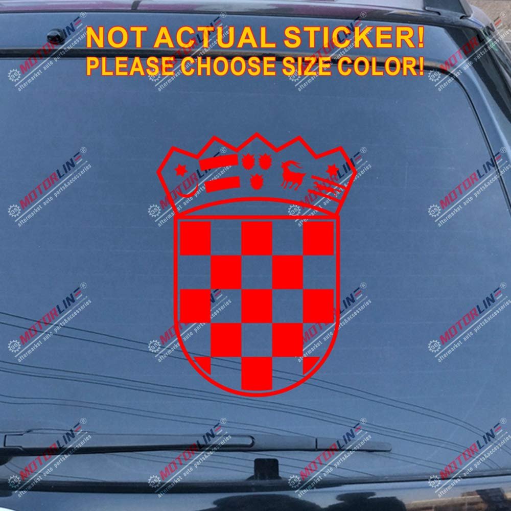 Coat of arms of Croatia Republic Decal Sticker Car Vinyl die Cut Pick Size Color (red, 4'' (10.2cm))