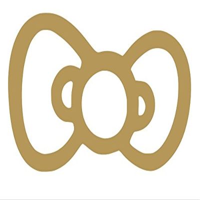 Cute Kitty Bow Vinyl Sticker Decals (Pack of 2) for Car Bumper Window Laptop Tablet Phone (10" x 5.7", Gold)