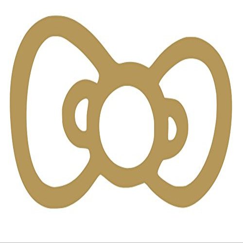 Cute Kitty Bow Vinyl Sticker Decals (Pack of 2) for Car Bumper Window Laptop Tablet Phone (10" x 5.7", Gold)