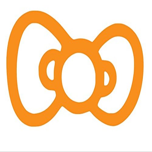 Cute Kitty Bow Vinyl Sticker Decals (Pack of 2) for Car Bumper Window Laptop Tablet Phone (6" x 3.4", Orange)