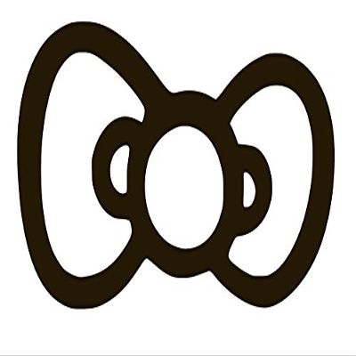 Cute Kitty Bow Vinyl Sticker Decals (Pack of 2) for Car Bumper Window Laptop Tablet Phone (12" x 6.8", Black)