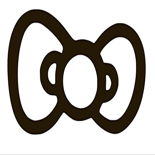 Cute Kitty Bow Vinyl Sticker Decals (Pack of 2) for Car Bumper Window Laptop Tablet Phone (12" x 6.8", Black)
